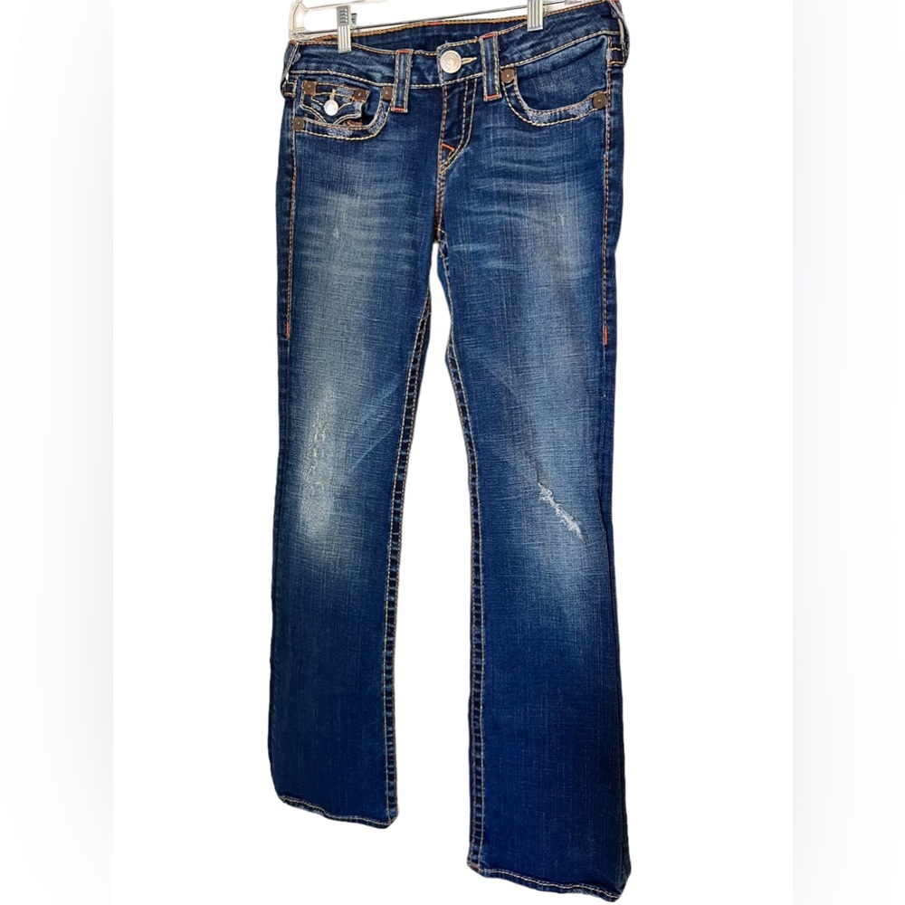 True Religion Women's Dark Indigo Flare Jeans